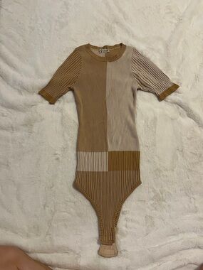 Free People Colorblock Ribbed Bodysuit